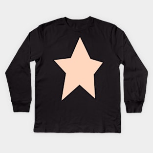 Star 3 Peach Fuzz Pantone Color of the Year 2024 Kids Long Sleeve T-Shirt